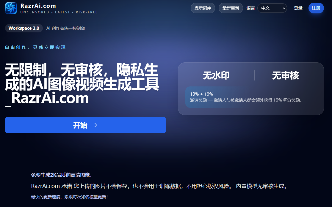 Built for Privacy — Truly Private AI Generation | RazrAI