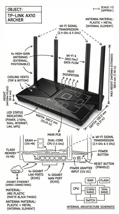 极简黑白工程风格物体结构解剖图