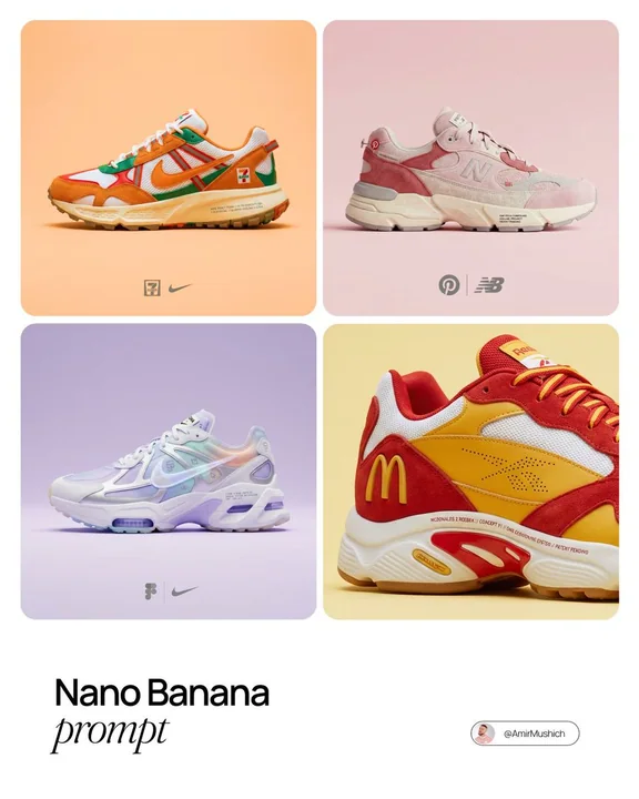 Campagne publicitaire mode pour des chaussures de sport collaboratives tendance