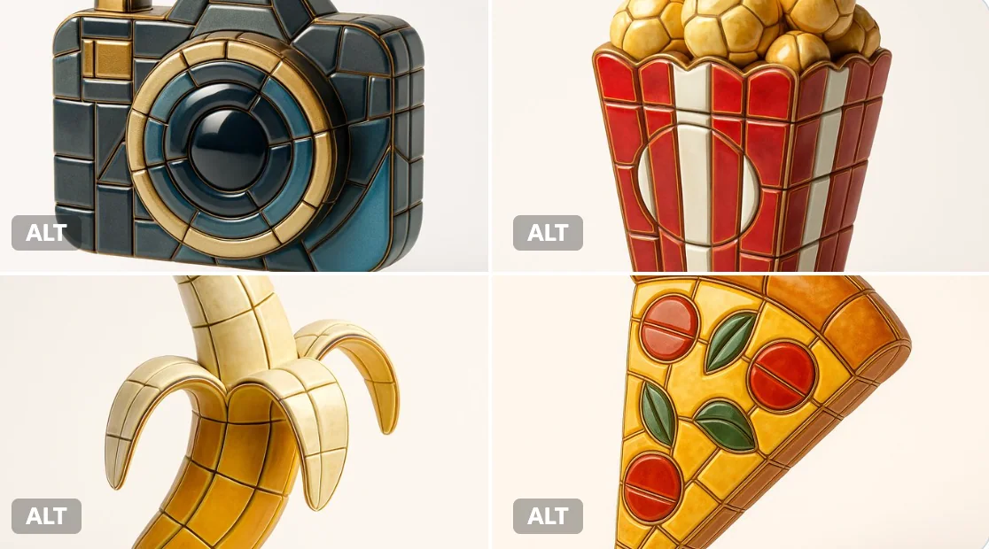 Enamel mosaic tile style