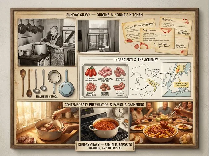 A display board recording the culinary heritage of dishes