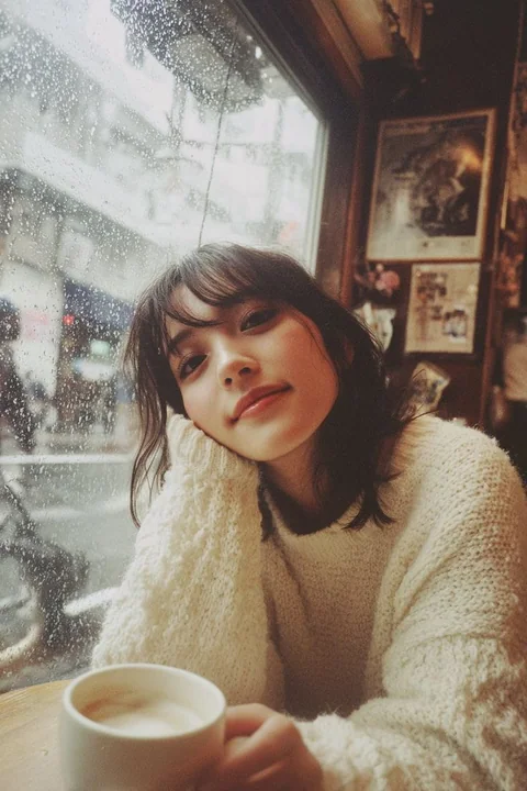 Rainy Day Little Happiness at the Café