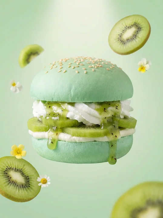 ラグジュアリーパステルストロベリーデザートバーガー