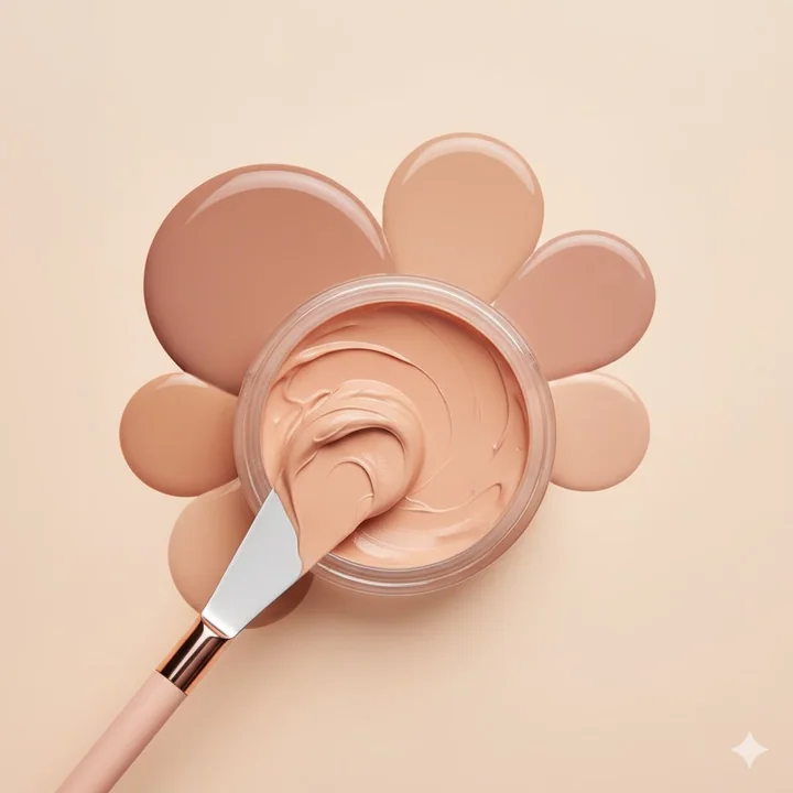 Ultra-smooth cream blush close-up healing detail