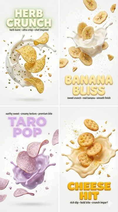 Slow-motion 3D text of chips