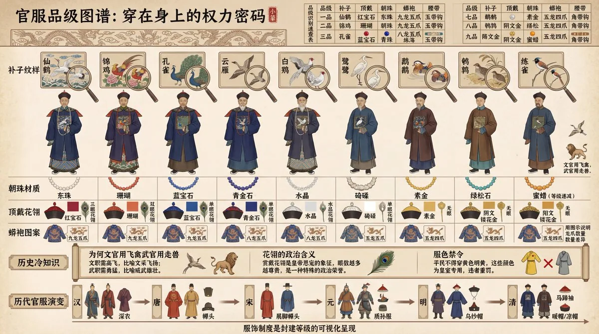 Ancient Chinese Official Rank Clothing Chart