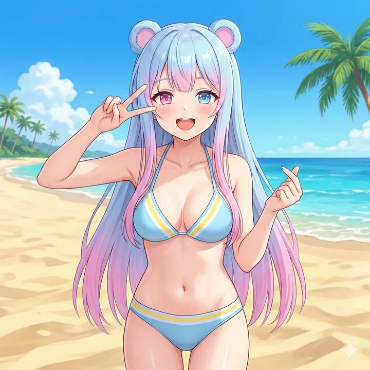 Bikini girl on a sunny beach