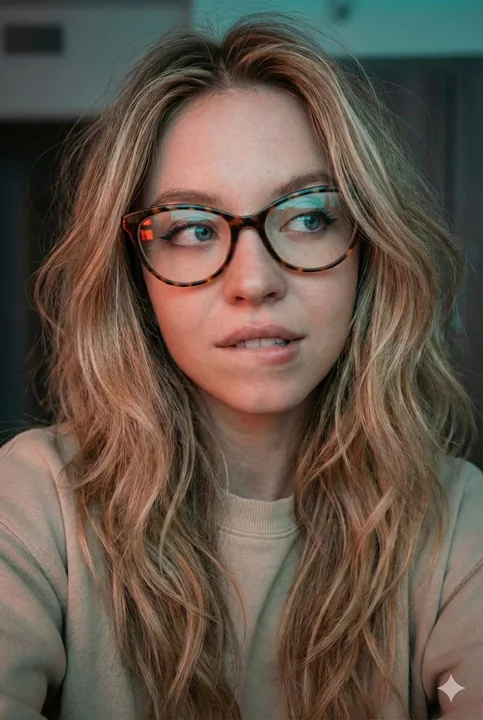 Autoportrait de jeune fille avec effets de couleurs chaudes et froides de qualité cinéma
