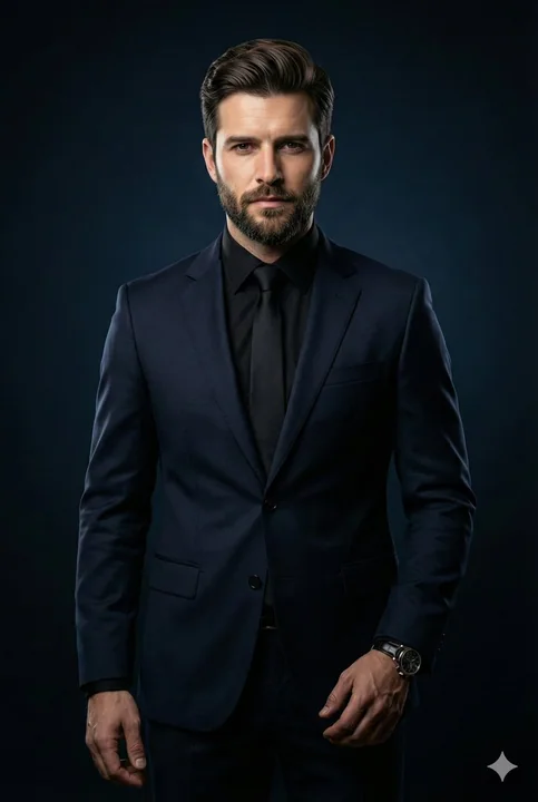Textured low-key business executive male portrait