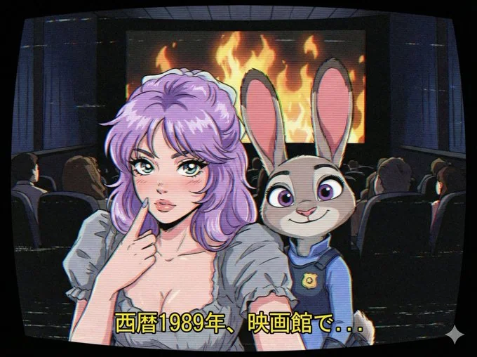 صورة مقطوعة من أنمي ياباني OVA في أواخر الثمانينيات