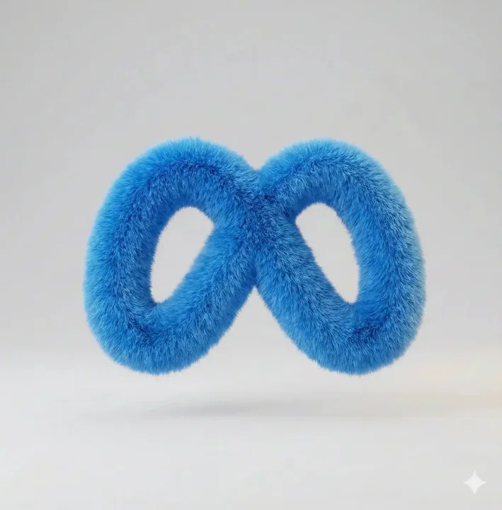 Hyper-realistic 3D plush texture brand logo