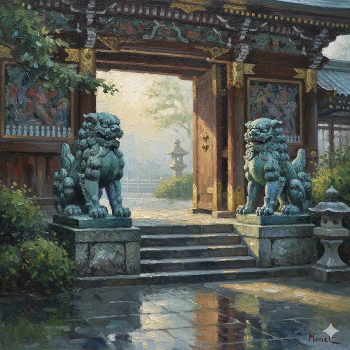 Le lion de Tang de la porte Yangming peint par Monet