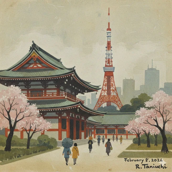 Tōshō-ji dessiné dans le style de Tanaka Rokurō