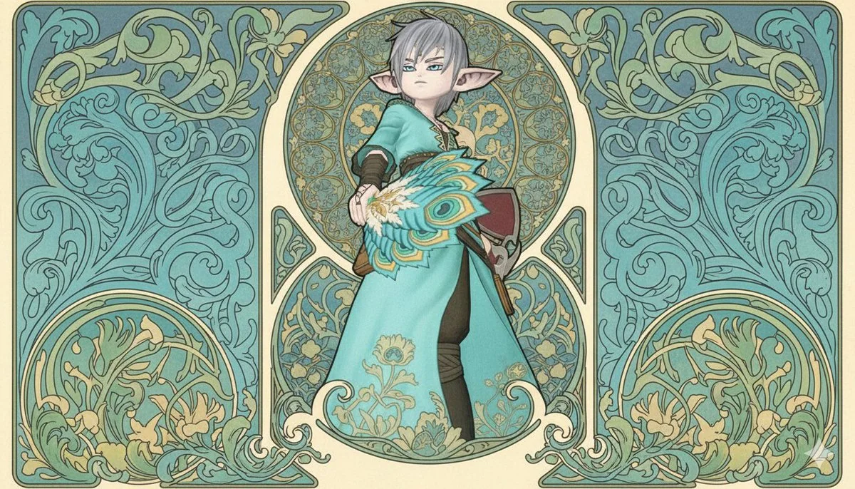 穆夏风格新艺术华丽插画