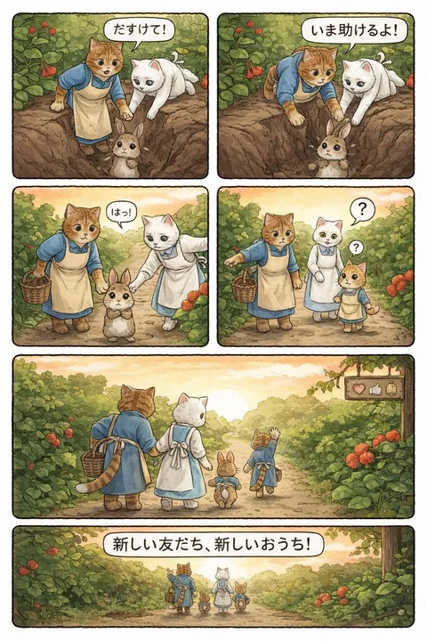 Kling video instantly turns into a four-panel comic