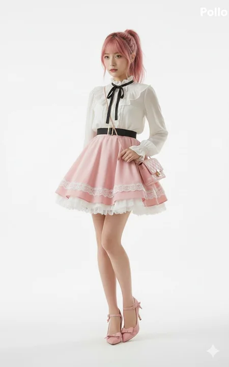 Pink bow sweet sheer outfit