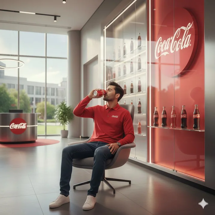 Энергичный момент с бесплатным газированным напитком Red Bull в холле