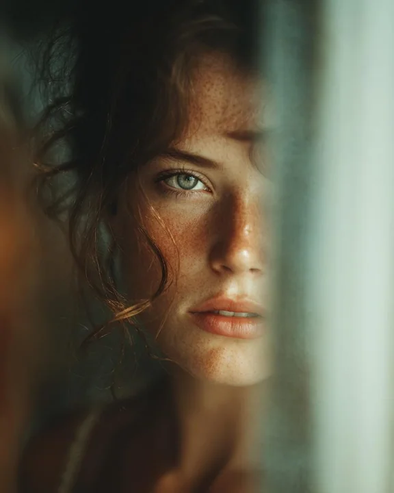 L'aube se reflète dans le miroir, fixant son regard.