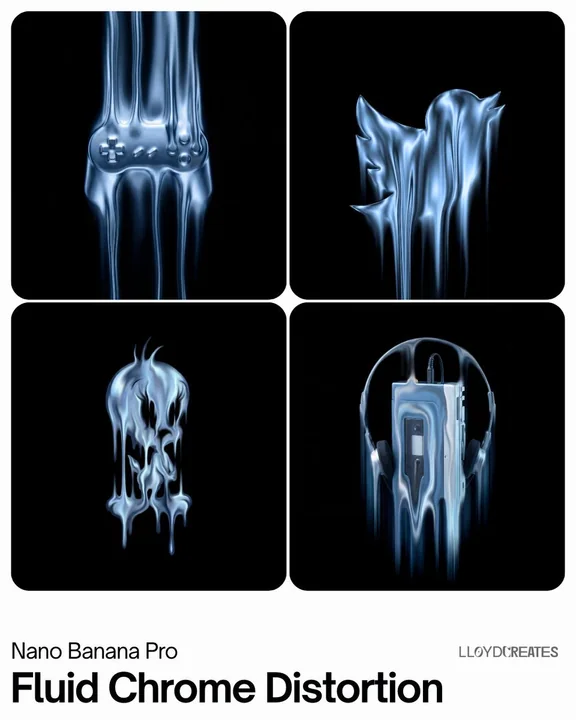 Fluide d'argent liquide dans le vide noir pur