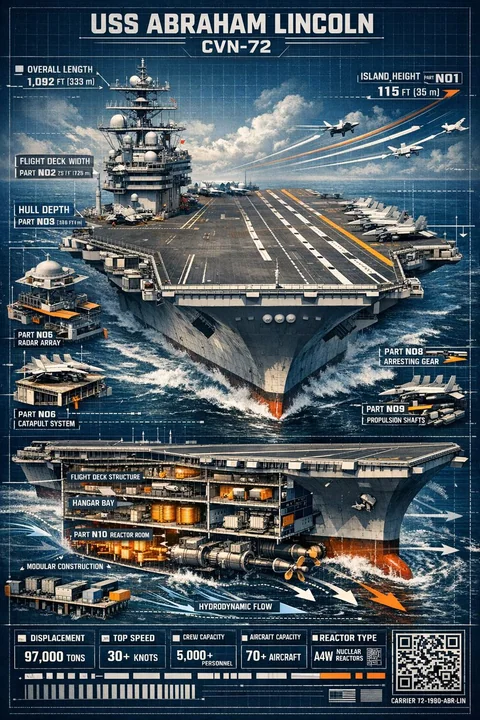 Hardcore Revelation: Full Disassembly Diagram of the USS Lincoln Nuclear-Powered Aircraft Carrier