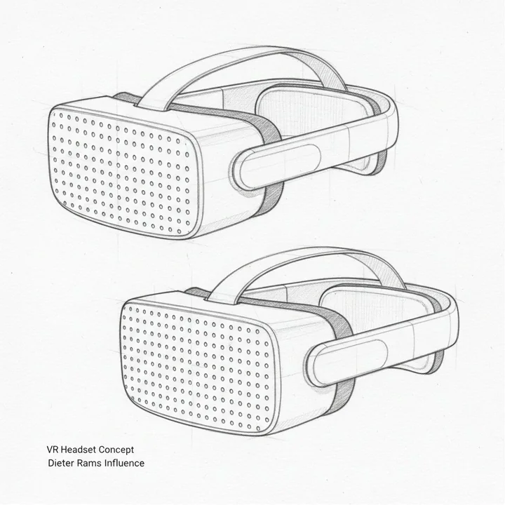 Minimalist Future VR Headset Industrial Design Sketch