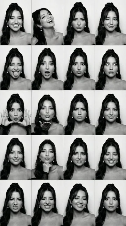 Sixteen Expressions in Black and White Film