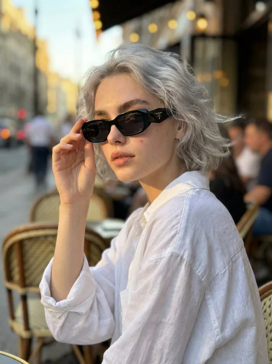 La femme fatale du café européen au moment d'or