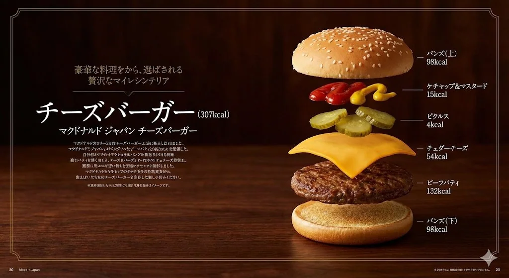 一流のグルメ雑誌風和風ハンバーグの解体図