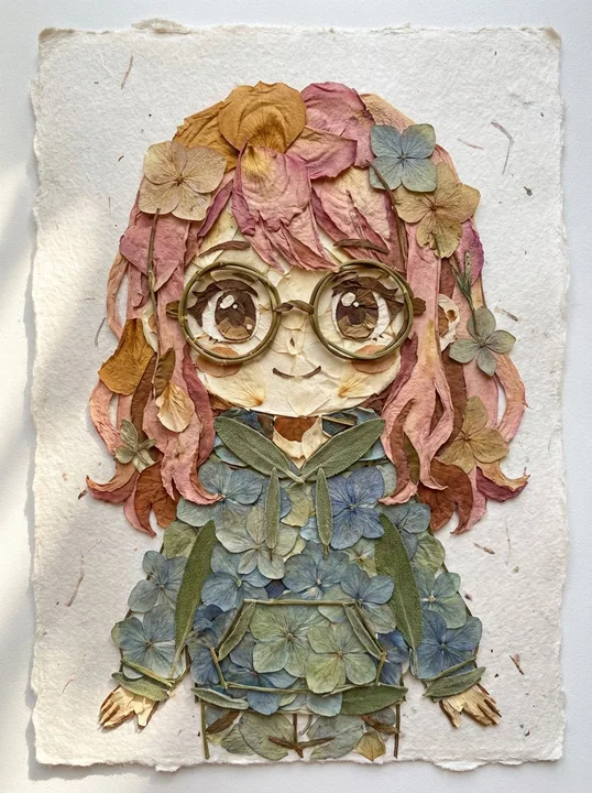 Pressed flower plants arranged into hyper-realistic art patterns