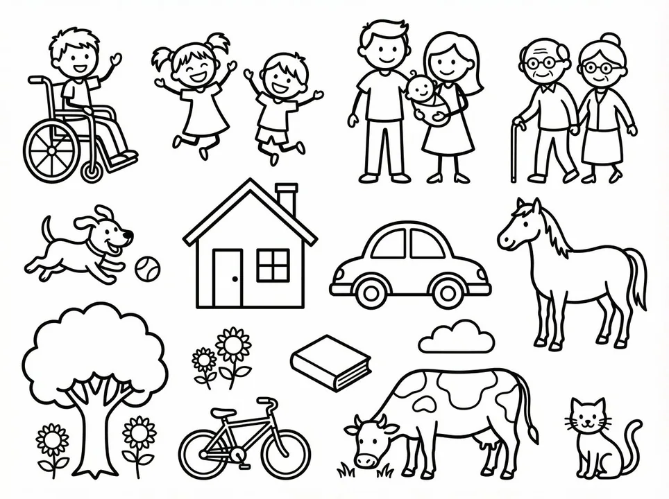 Livret de coloriage en noir et blanc avec des motifs dessinés à main levée