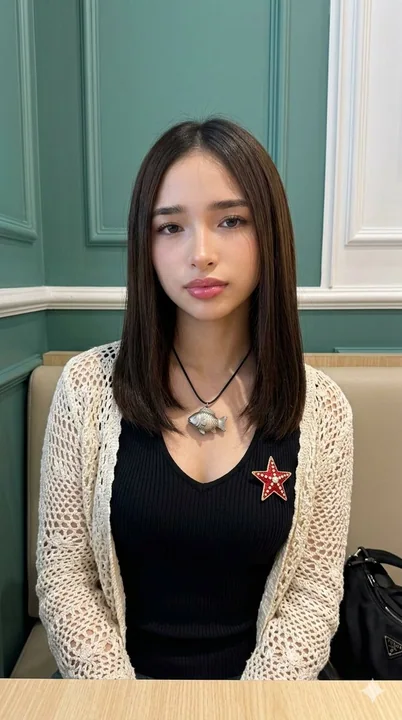 原相机高级感蕾丝开衫少女