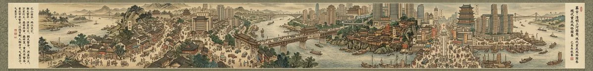 Modern Urban Qingming Shanghe Scroll