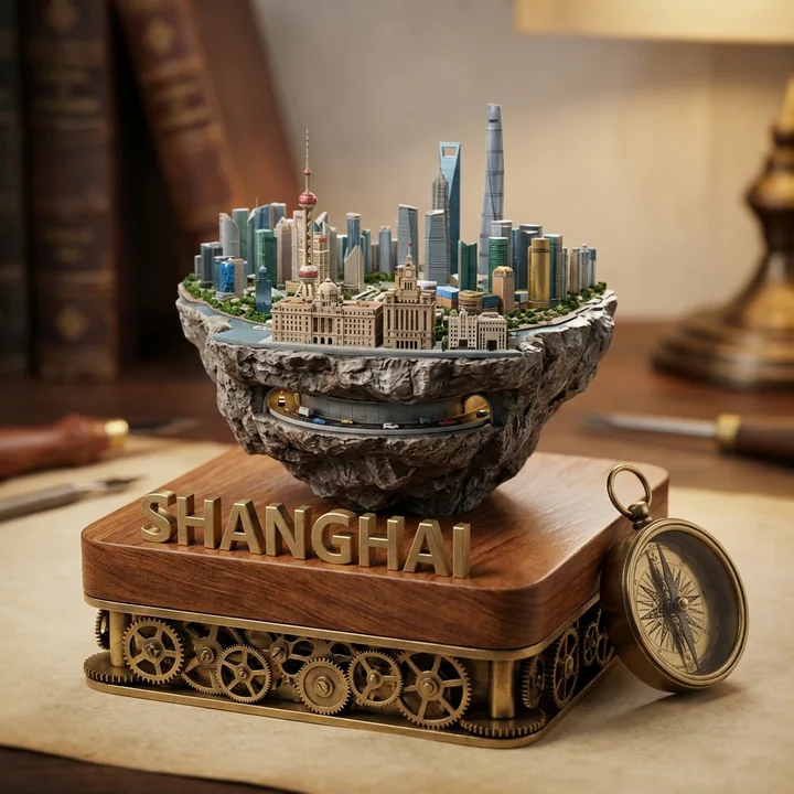Modèle en relief miniature steampunk Shanghai