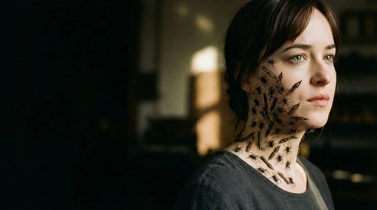 Melancholic Portrait of a Surreal Ink Drop Parasite