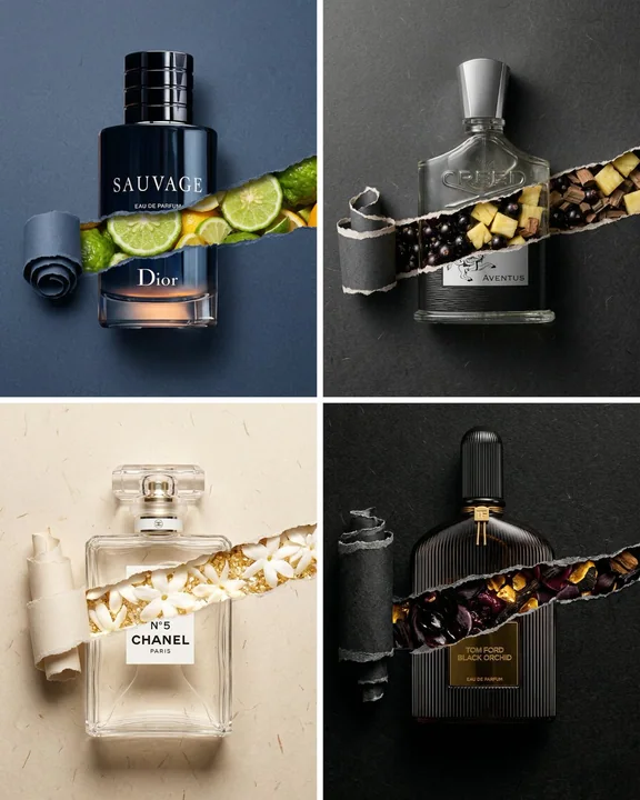 Paper tears open the Dior Blue Bottle, revealing the radiant citrus peel.