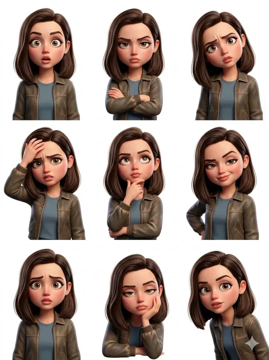 Pixar Style Boy 9-Square Emoji Sticker