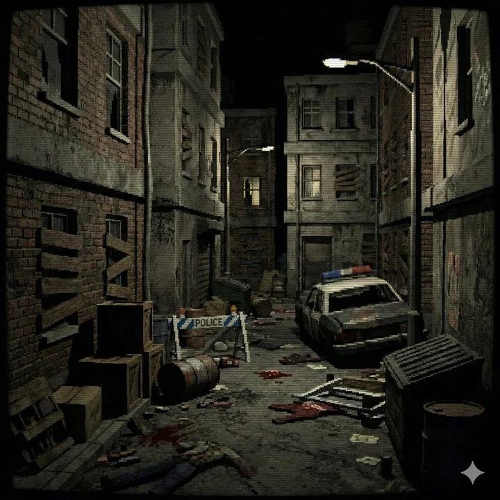Ретро PS1 низкополигонный игровой фон