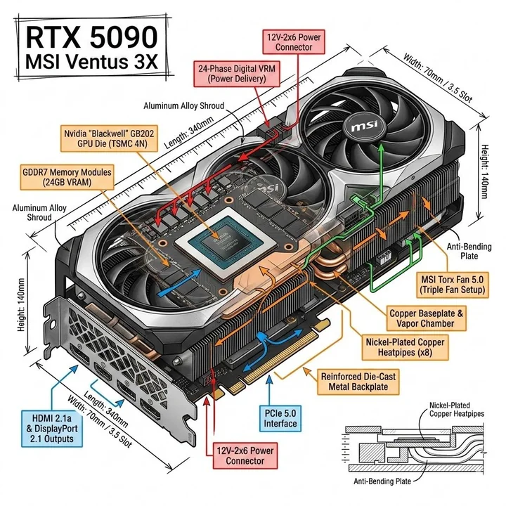 Top 5090 GPU Hardcore Infographic