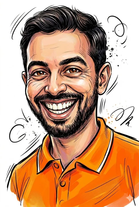 Croquis cartoonesques à la main, en encre, exagérés et drôles
