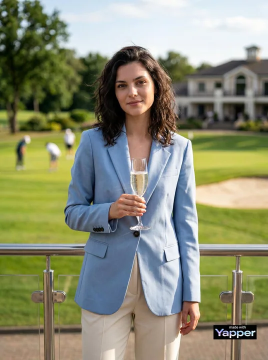 Moments élégants de champagne sur la terrasse de golf