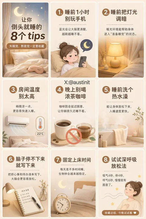 Guide de sommeil apaisant en 9 cases