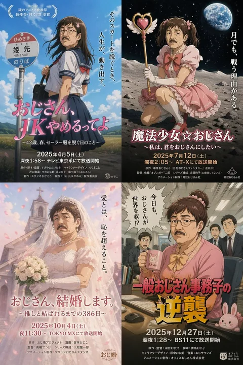 馬鹿げたシュルレアリスムの女装するおじさんポスター