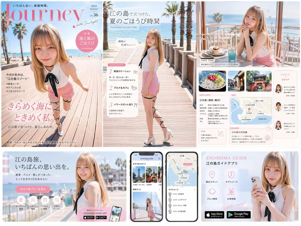 現実感のある女性向け旅行雑誌のデザイン
