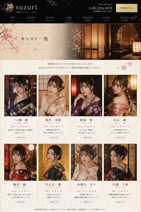 和風歌舞伎バー歌手一覧ページ