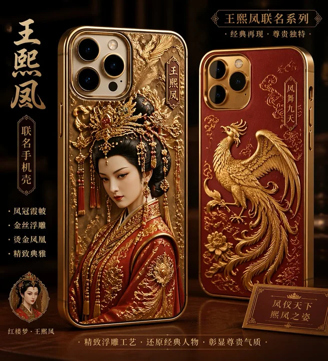 王熙鳳金絲浮雕手機殼