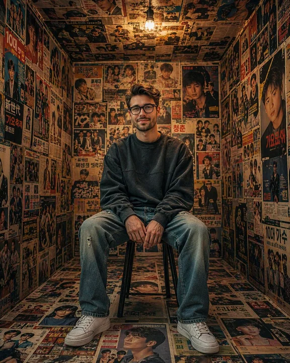 Retro Korean Style Poster Mystery Room Portrait
