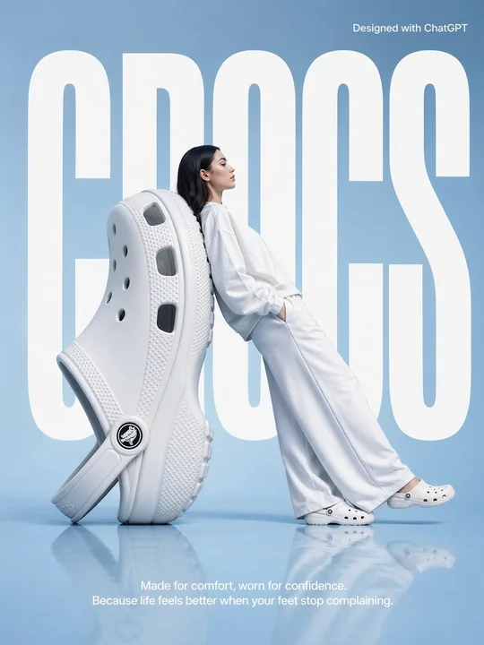 Surréaliste, chaussures de sport géantes, campagne de mode