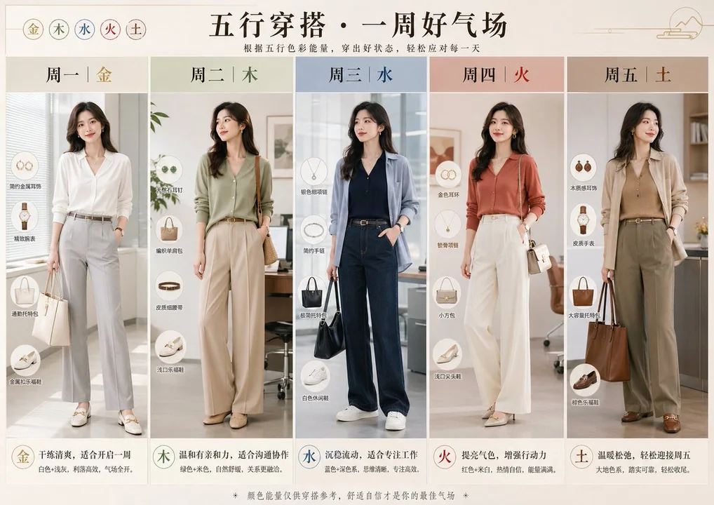 Tenues de travail légères inspirées des cinq éléments de la philosophie chinoise