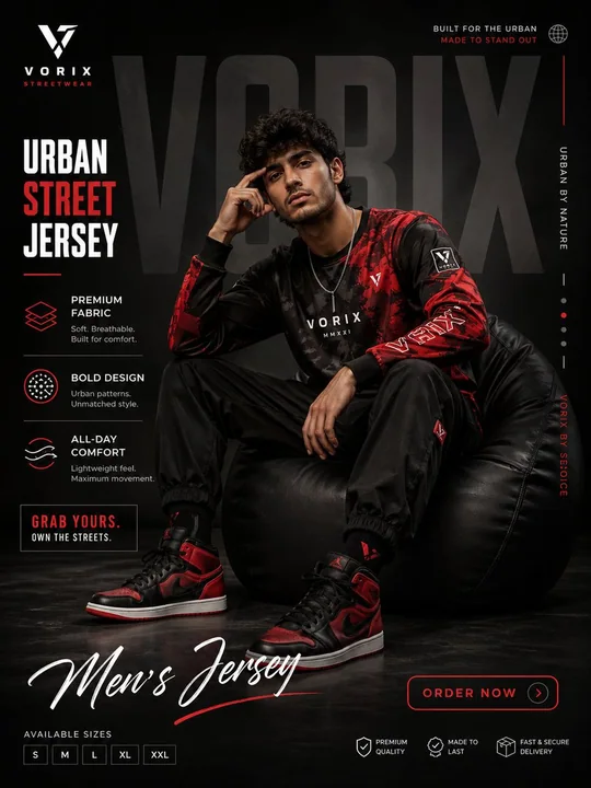 Affiche de vêtements masculins de mode de rue luxueuse