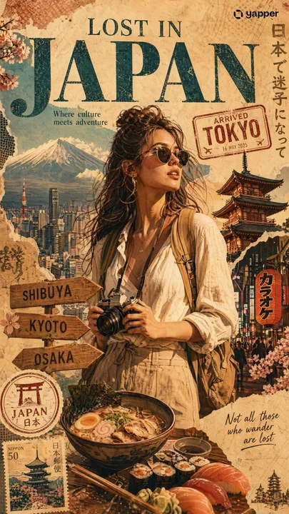 Lost in Japan Luxury Travel Poster